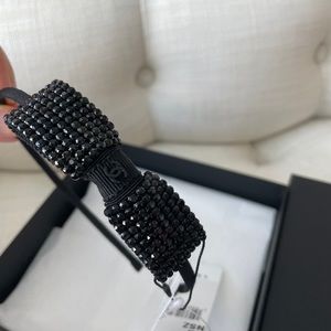 Princess alert! 22A Chanel Black Sequin Beads Headband